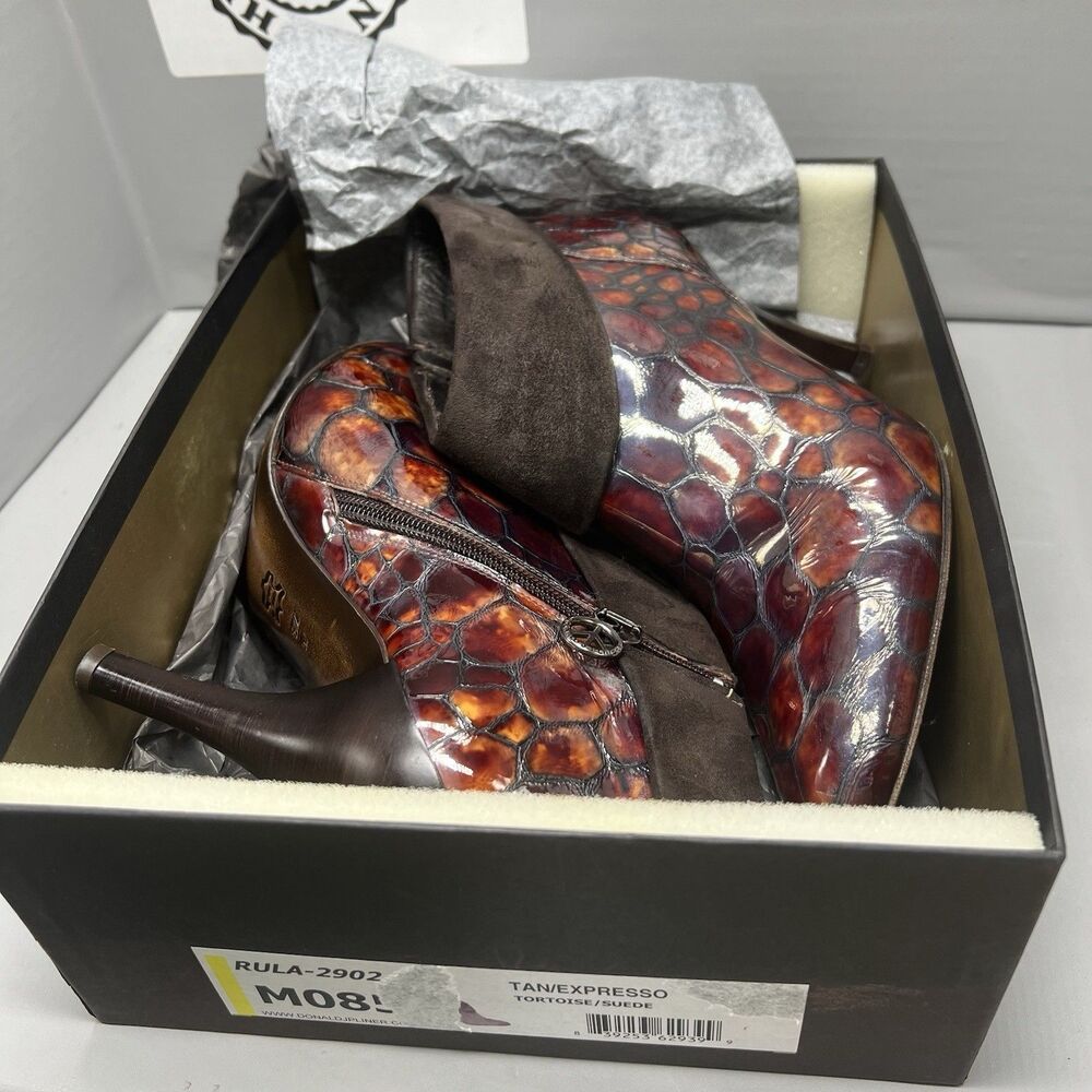Donald J Pliner Rula Caiman Alligator Ankle Booties Boots Women Size 8.5 Preownd - Picture 10 of 14
